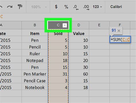 B. Demonstrate how to use the fill handle to apply a formula to an entire column. Here's how you can use the fill handle to apply a formula to an entire column: Step 1: Select the cell containing the formula you want to apply to the entire column. Step 2: Hover your mouse over the fill handle until it turns into a black cross cursor. Step 3: 